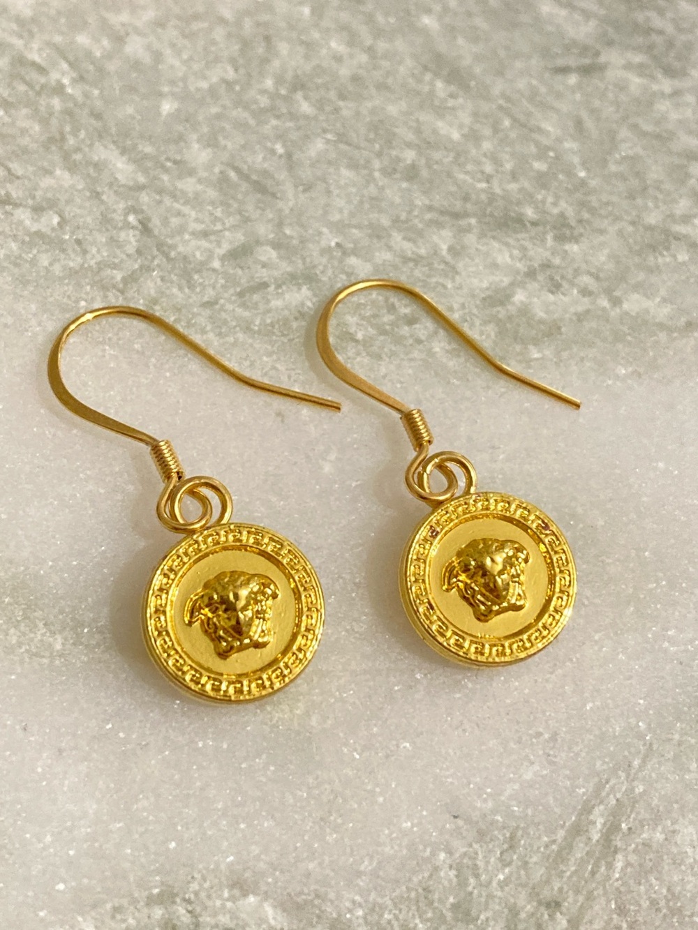 Versace Button Earrings Upcycled
